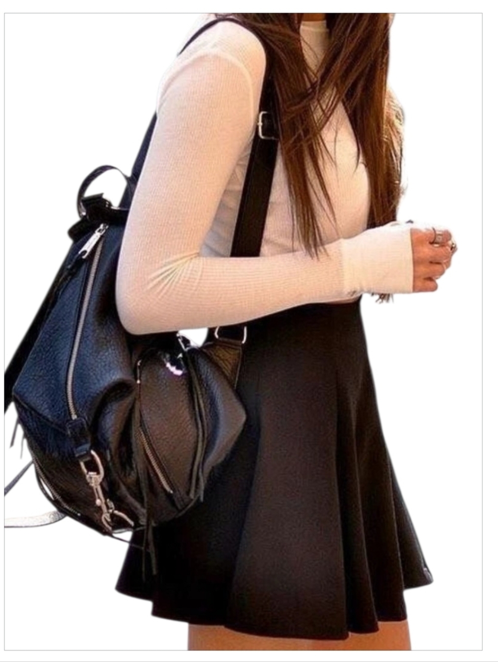Rebecca Minkoff Julian Black Pebbled Leather Backpack - Gold Hardware NWT - Picture 5 of 15